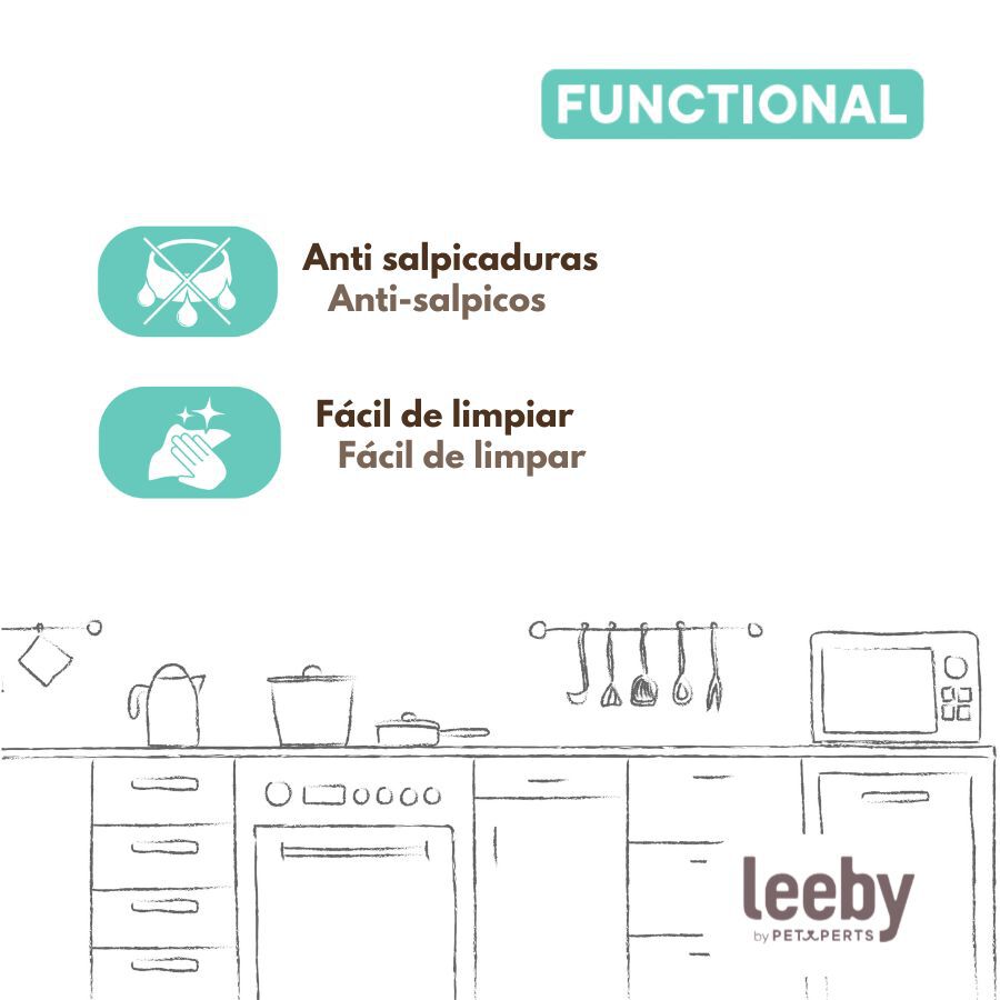 Leeby Dispensador Agua Anti Salpicaduras Blanco para perros, , large Imagen numero 5