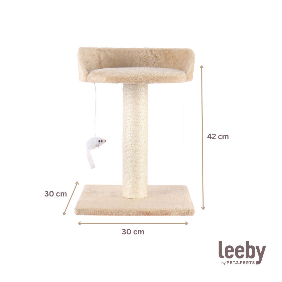 Leeby Tigrou rascador con cama y juguete beige para gatos, , large Imagen numero 5