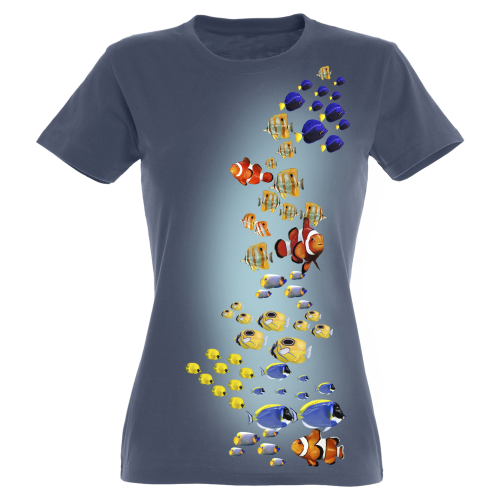 Camiseta Mujer Peces de colores color Azul, , large Imagen numero 1