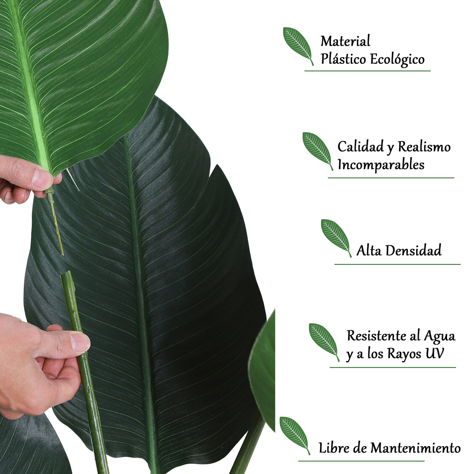 Outsunny Planta de Palma Artificial Verde para Exterior thumbnail