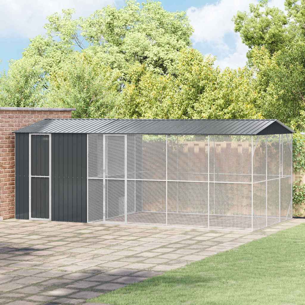 vidaXL Jaula para Aves Antracita 430 x 208 x 247 cm Acero galvanizado thumbnail