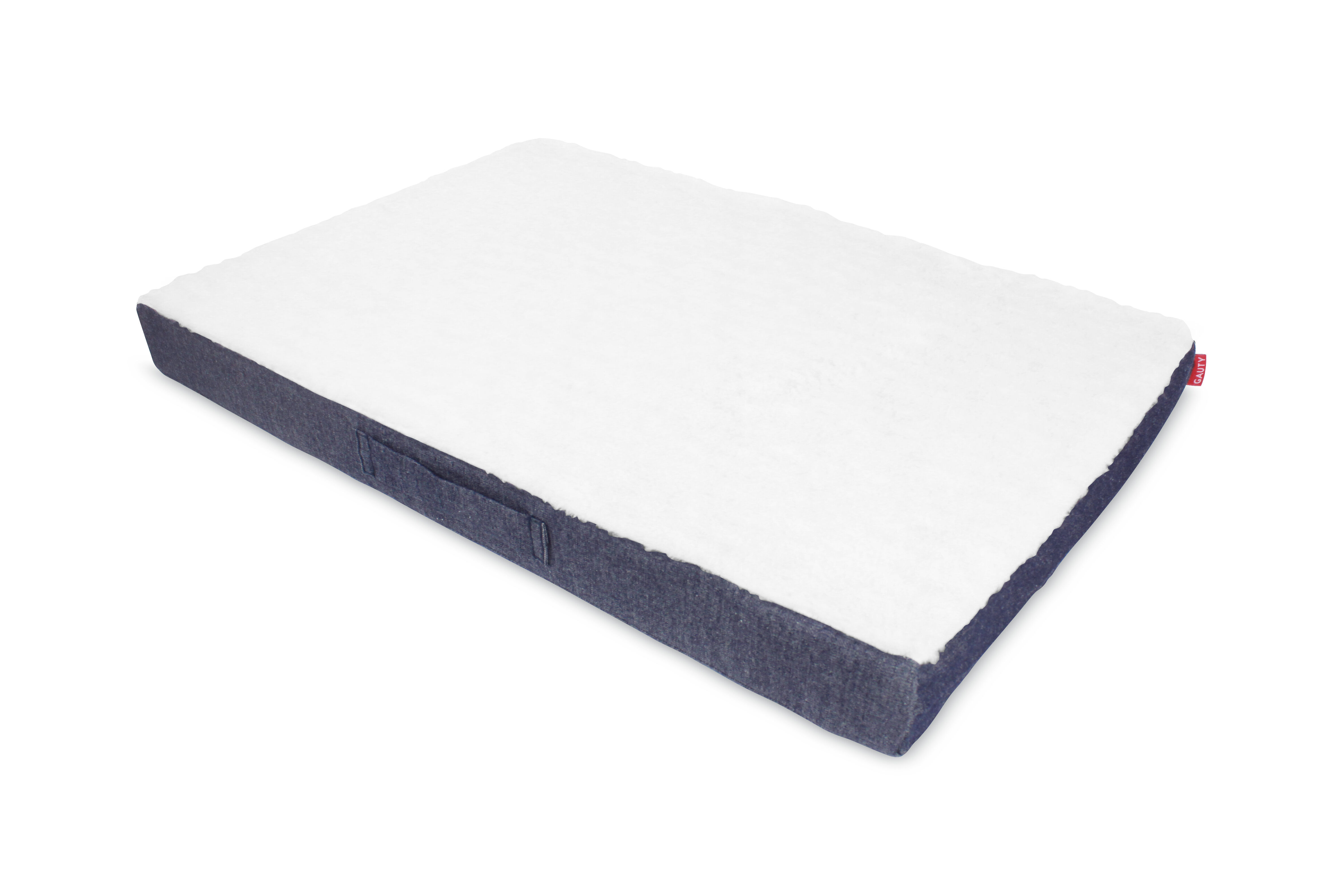 Gauty Cama para Perros y Gatos  Denim y pelo - Azul y Blanco, , large Imagen numero 1
