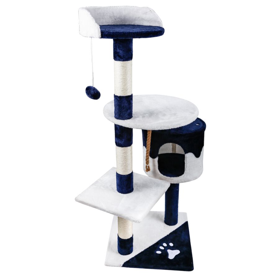 Nobleza Árbol Rascador Blanco/Azul para Gatos