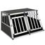 COSTWAY Transportin Perro Coche, Caja de Transporte de Aluminio para 2 Perros con Puerta Bloqueable, Divisor Extra&iacute;ble, Jaula para Perros Peque&ntilde;as y Medianos, Coche, Viaje y Camping, 89x69x50,5 cm, , large indicador imagen numero 1