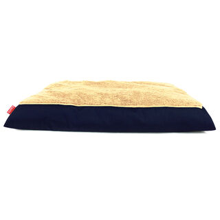 Gauty Cama Redonda Tela Impermeable y pelo azul y beige para Perros y Gatos 
