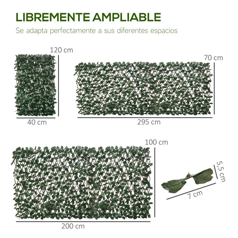 Outsunny Valla De Enrejado Expansible De 2 Piezas Para Jardín Verde thumbnail