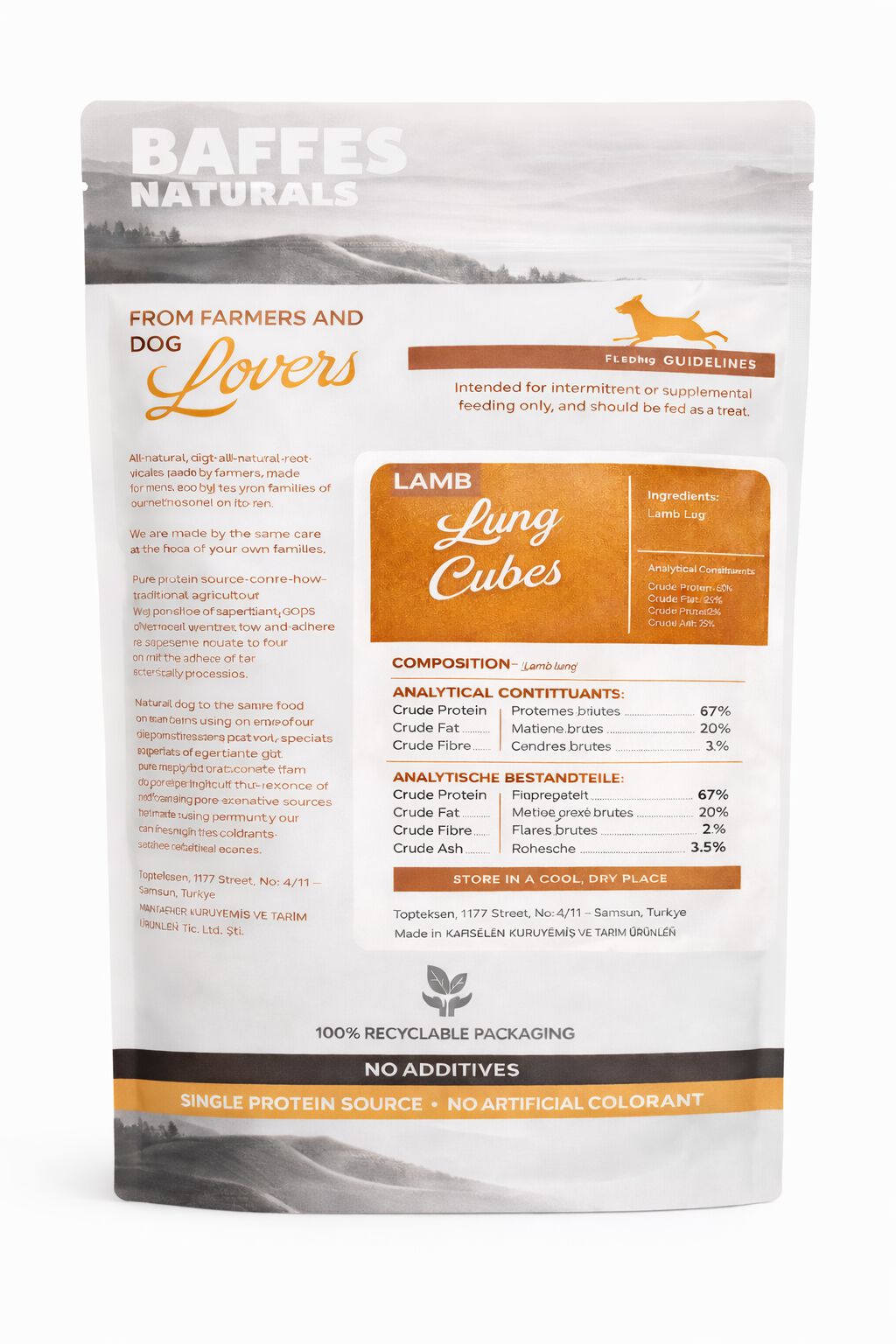 BAFFS Naturals Dados de Pulm&oacute;n de Cordero - Snack Natural para Perros, , large Imagen numero 4