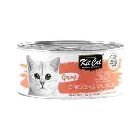 Kit Cat Pollo con Salm&oacute;n Lata Salsa para gatos