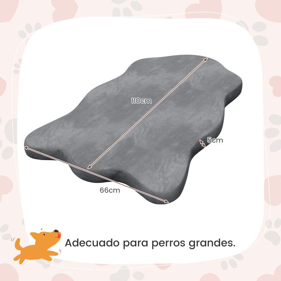 COSTWAY Cama Perros Grandes, Cama Ortop&eacute;dica para Perros con Soporte de Espuma Viscoel&aacute;stica, Colchoneta Impermeable para Perros con Funda Extra&iacute;ble, Colch&oacute;n Antideslizante para Perros (gris), , large Imagen numero 5