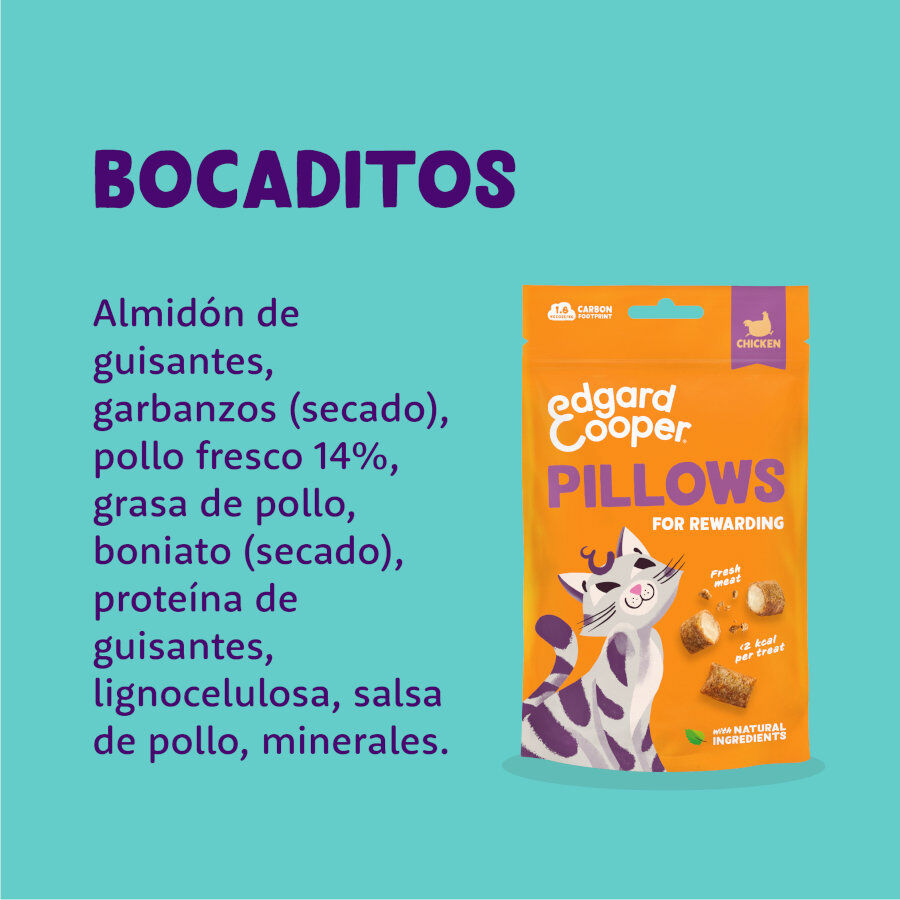 60 g Edgard & Cooper Bocaditos Pillows Pollo para gatos, , large Imagen numero 4