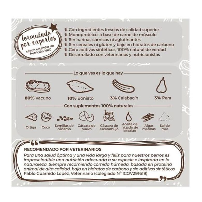 Pack de 12 latas de comida húmeda para perros Puromenu sabor vacuno thumbnail