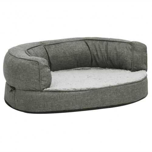 Vidaxl sof&aacute; acolchado ovalado con coj&iacute;n gris para perros, , large Imagen numero 3