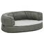 Vidaxl sof&aacute; acolchado ovalado con coj&iacute;n gris para perros, , large indicador imagen numero 3