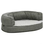 Vidaxl sofá acolchado ovalado con cojín gris para perros, , large image number null