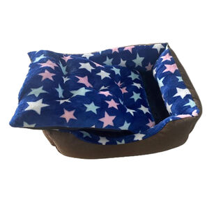 Reino Mansidi Cama de Felpa Rectangular con estampado de Estrellas para perros