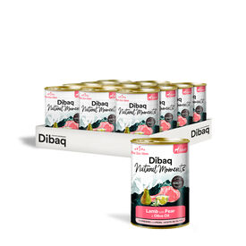 Dibaq Natural Moments Lata Cordero con Pera para perros -  Pack ahorro