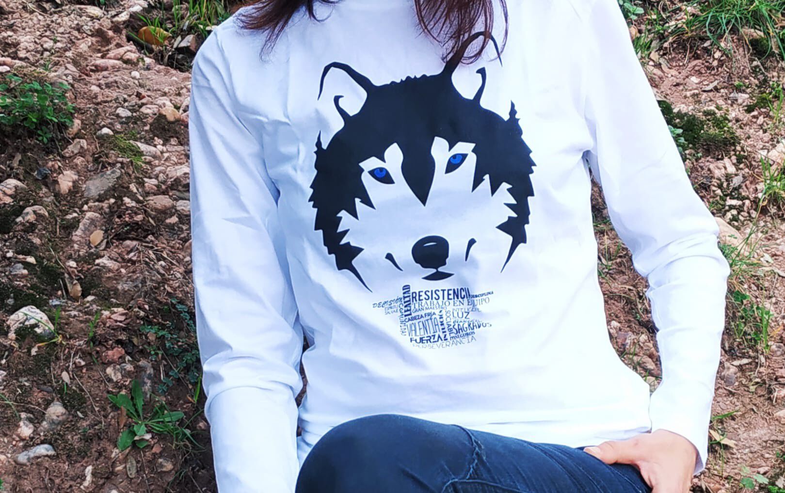 Camiseta unisex lobo color Blanco thumbnail
