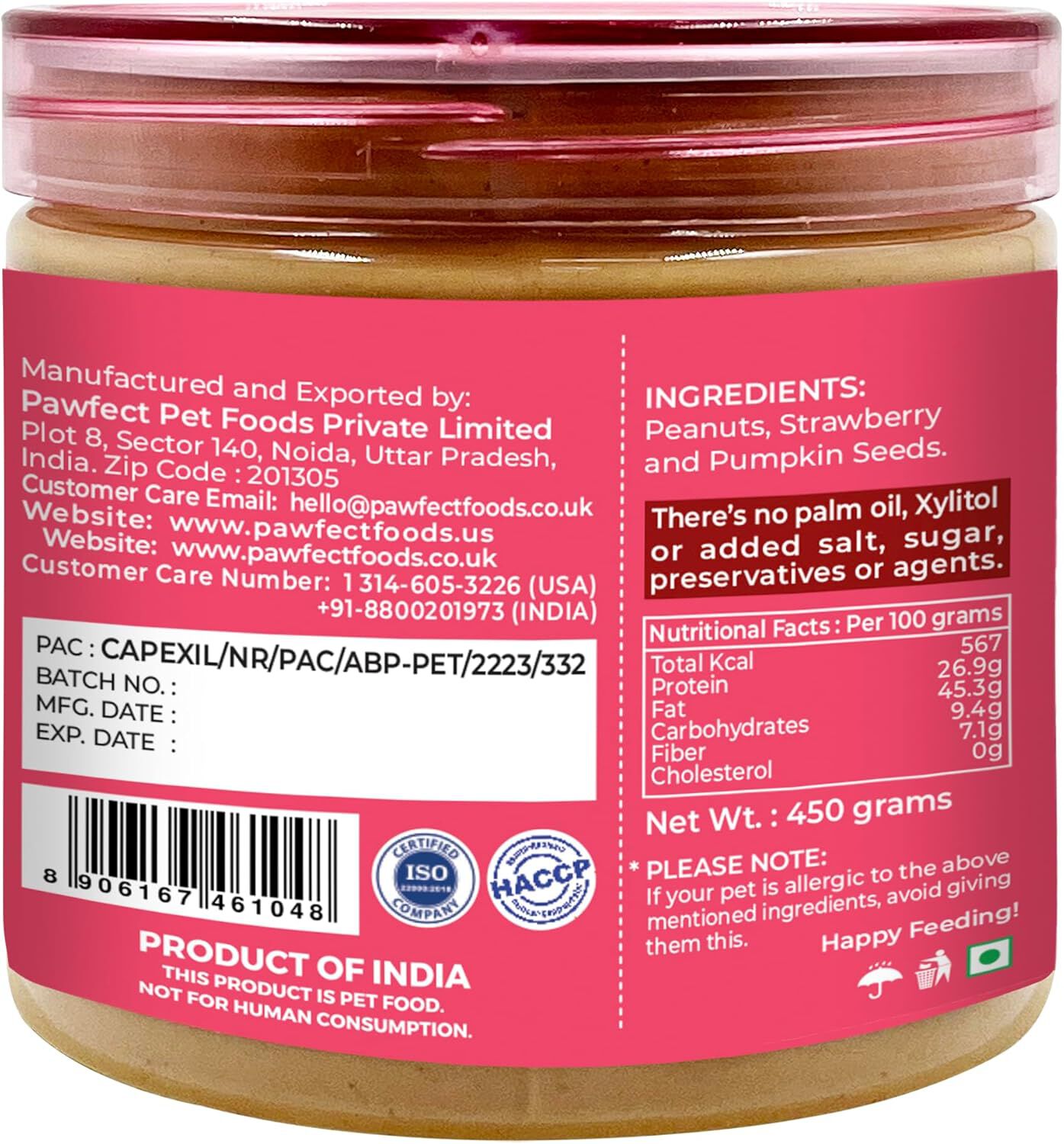 Mantequilla de man&iacute;: semillas de fresa y calabaza (450 g/15,87 oz), , large Imagen numero 2