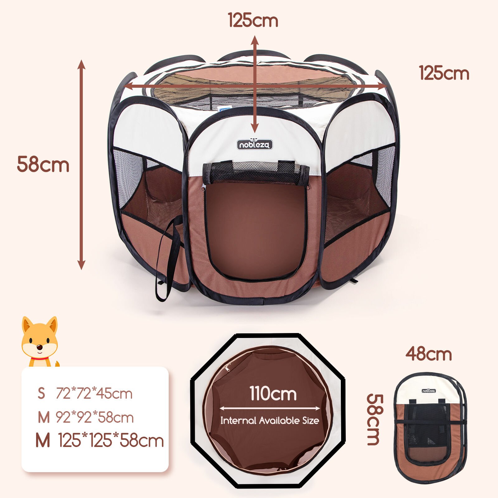 Nobleza Parque Plegable Portátil  para perros thumbnail