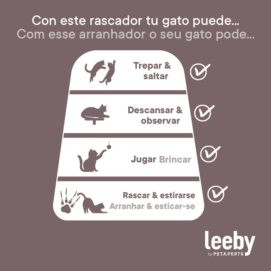 Leeby Kenzo &aacute;rbol rascador con cama para gatos, , large Imagen numero 10