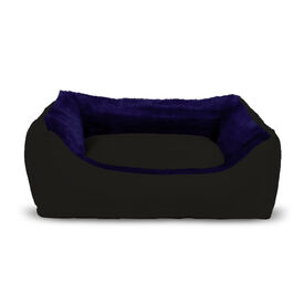 Gauty Cama Tela Impermeable Y Pelo Azul Y Negro para perros