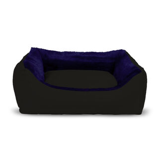 Gauty Cama Tela Impermeable Y Pelo Azul Y Negro para perros