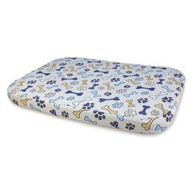 Colchoneta Huesos y huellas para perros color Azul