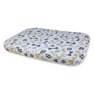 Colchoneta Huesos y huellas para perros color Azul