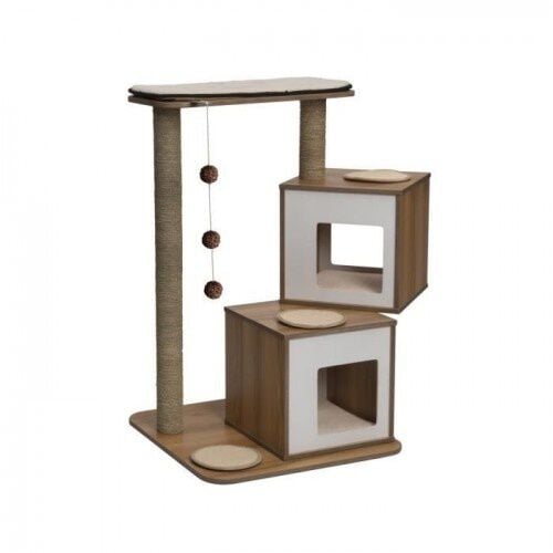 Vesper V-doble Nogal Blanco Rascador para gatos thumbnail