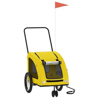 VidaXL Remolque bicicleta amarillo para perros y gatos 