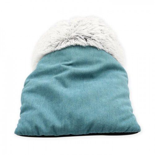 Tyrol cama en forma de calcet&iacute;n de pelo largo celeste para gatos, , large Imagen numero 4