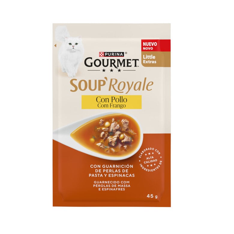 48 sobres x 45 g Purina Gourmet Soup Royale Sopa con Pollo para gatos ¡Pack Ahorro!