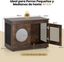 COSTWAY Mueble para Mascotas, 2 en 1 Jaula de Metal Resistente a Mordeduras con Ventana Translúcida, Caseta de Madera como Mesa Lateral, Ideal para Perros Pequeños y Medianos, Marrón Rústico, , large indicador imagen numero 3
