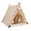Cama Tipi Plegable para Gatos y Perros Peque&ntilde;os con Coj&iacute;n Lavable - Cueva de Madera Maciza y Lino Transpirable, Caseta de Interior Port&aacute;til y F&aacute;cil de Limpiar para Cachorros y Mascotas, , large indicador imagen numero 1
