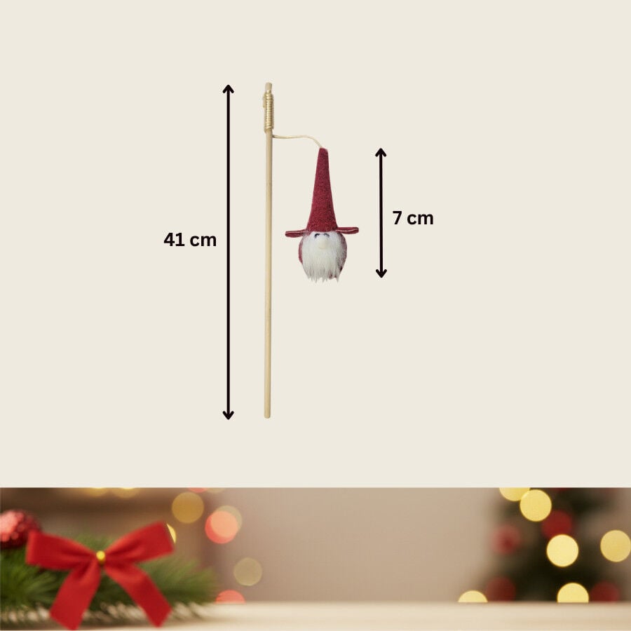 Wonder Christmas Juguete de Caña Santa Navideño para gatos thumbnail