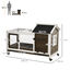 PawHut Conejera de Madera con Ruedas 108x58x73,5 cm Jaula para 1-2 Conejos con Techo Abrible Corral Metálico Bandeja Extraíble Puertas con Pestillo y Rampa Café, , large indicador imagen numero 3