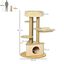 PawHut Árbol Rascador con cueva Triangular Beige para gatos, , large indicador imagen numero 3