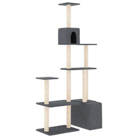 vidaXL Rascador Postes de sisal Gris Oscuro 180 cm para gatos