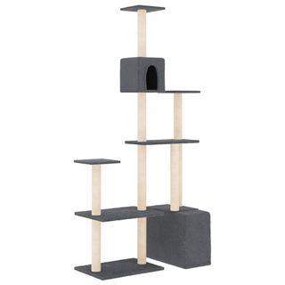 vidaXL Rascador Postes de sisal Gris Oscuro 180 cm para gatos