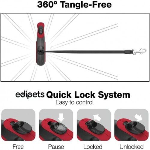 Edipets correa extensible roja 25 kg para perros, , large Imagen numero 5