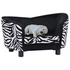 Sofá con estampado de cebra para perros color Negro, , large image number null