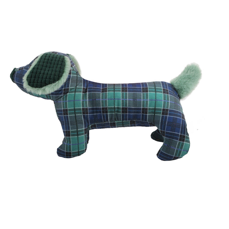 Tootoy! Tartan Dog Cuddler Blue Peluche para perros salchicha thumbnail