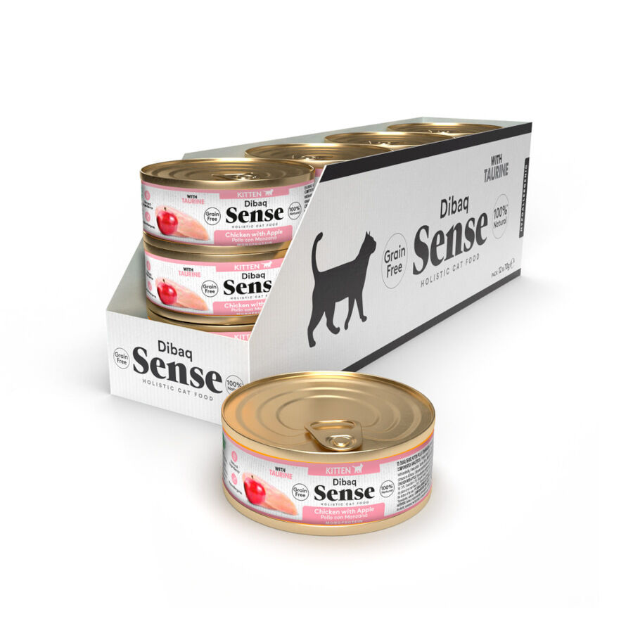 70 g Dibaq Sense Grain Free Kitten Pollo y Manzana lata para gatos, , large Imagen numero 2