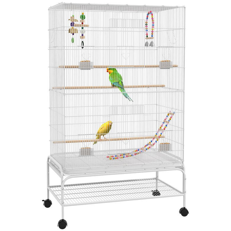 PawHut Jaula para Pájaros Blanco