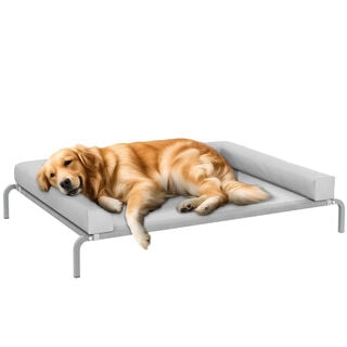 PawHut Cama Elevada Perros Gris Claro