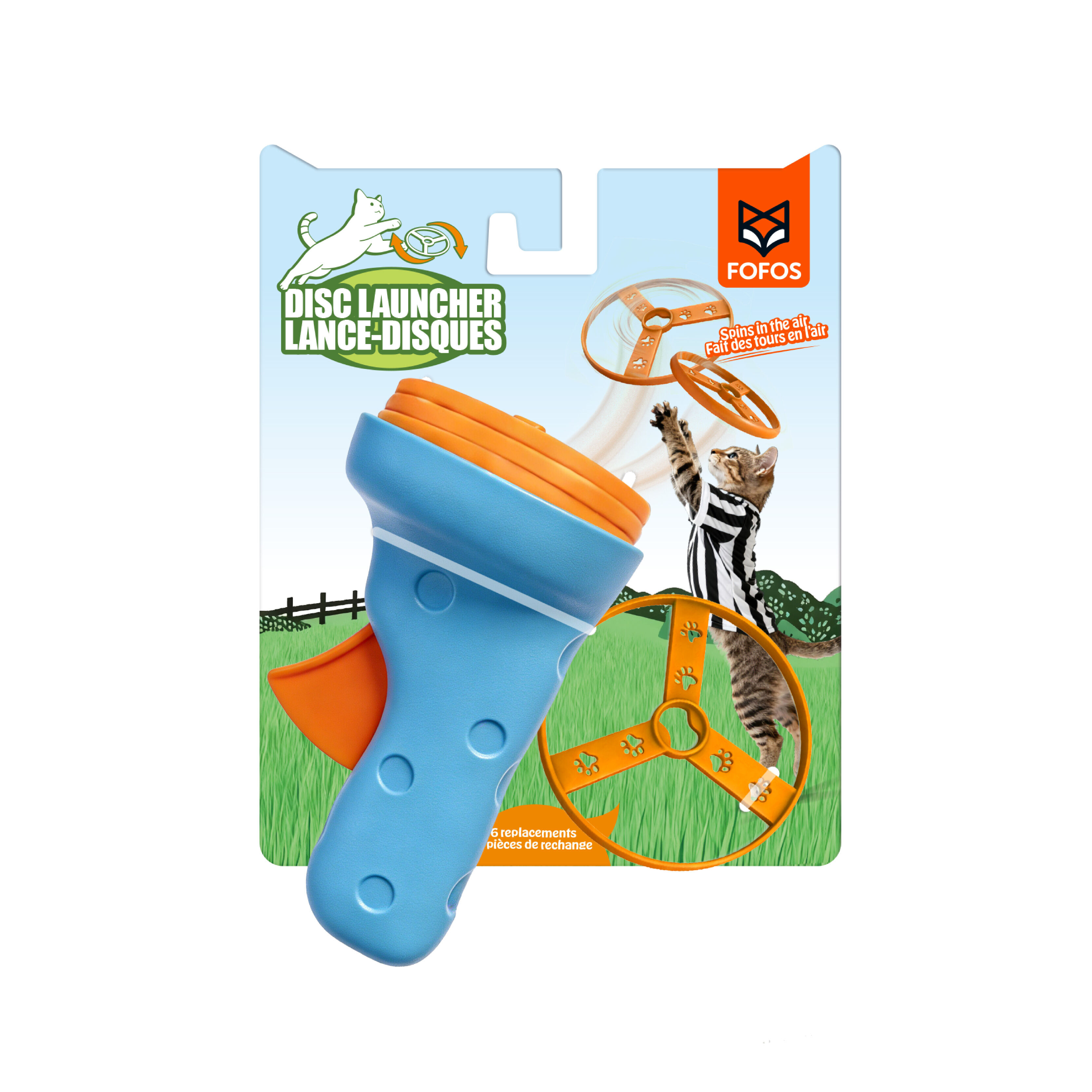 Lanzador de Discos para Gato con Discos Giratorios &ndash; Juguete Interactivo FOFOS, , large Imagen numero 1