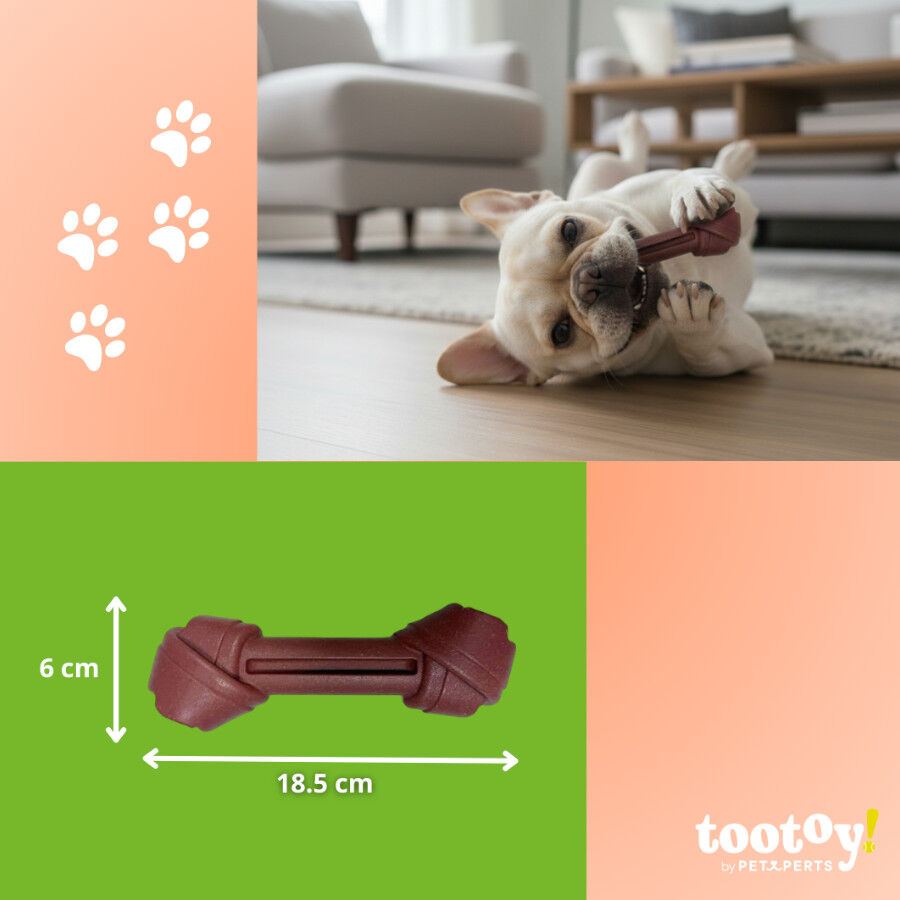 Tootoy! Hueso Mordedor de Bamb&uacute; Sabor Carne Marr&oacute;n para perros, , large Imagen numero 4