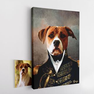 Pet Story Retrato Personalizado de Mascota Lienzo Almirante