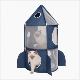 Refugio plegable Catit Vesper Rocket para gatos color Azul