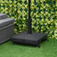 Outsunny Base de Sombrilla con 4 Ruedas Bloqueables Soporte de Parasol Rellenable de Arena 18 kg o Agua 16 kg para Jardín Patio Terraza 45x45x39 cm Negro, , large indicador imagen numero 2